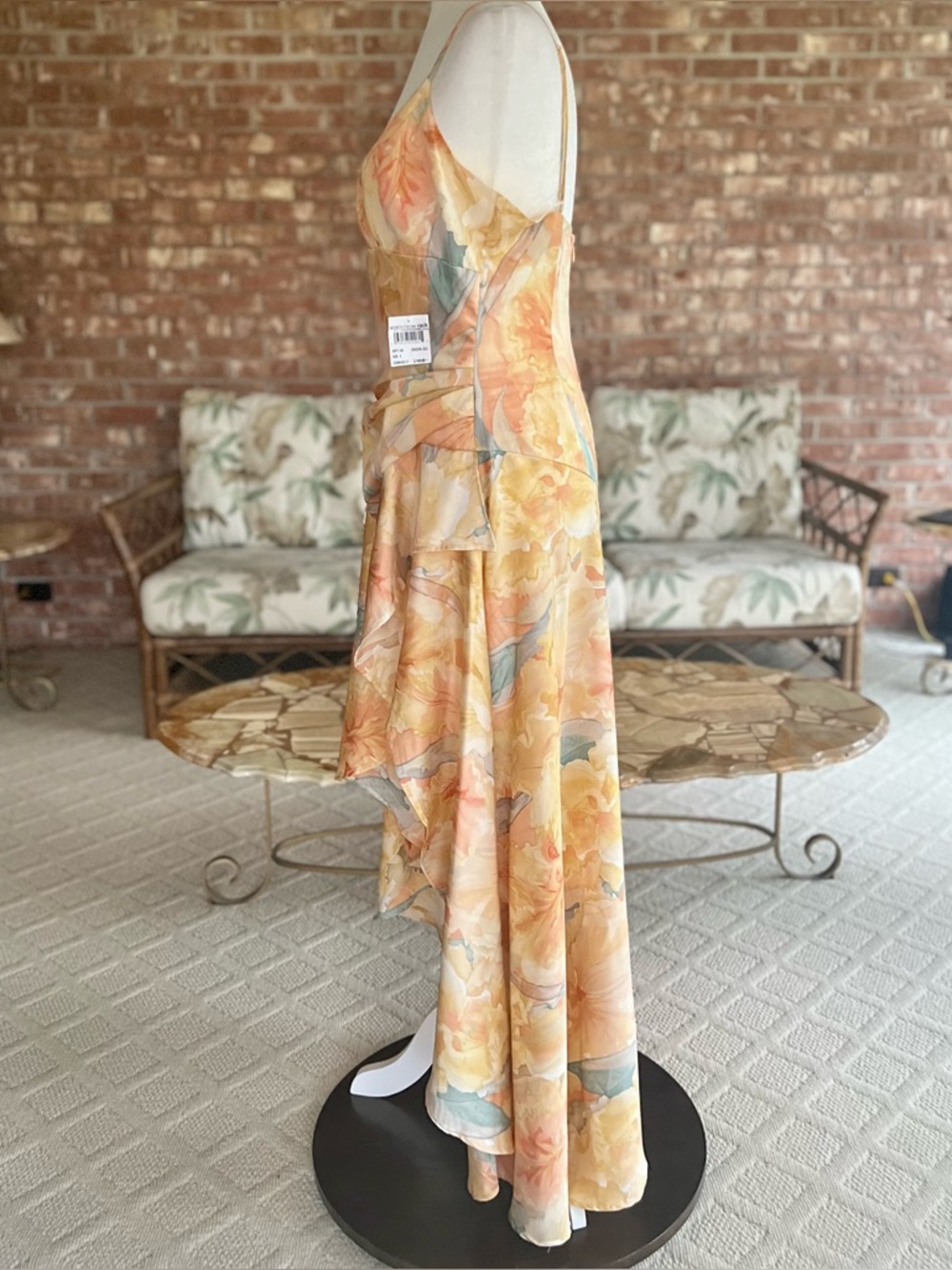 Bardot Kalani Yellow Floral Hi Low Midi Dress 8 NWT Cocktail Party - Picture 9 of 16